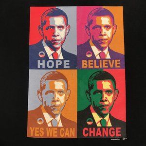 Barack Obama Pop Art 100% Cotton T-Shirt Sz M